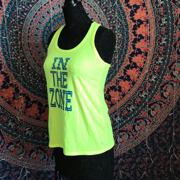 BRIGHT YELLOW WORKOUT RACERBACK TANK TOP DANSKIN - Picture 3 of 6